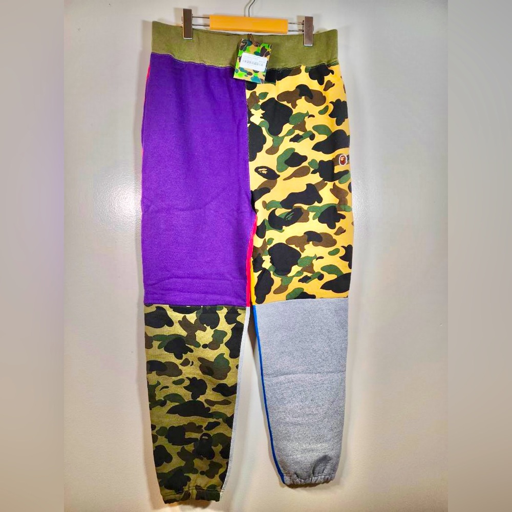 A Bathing Ape Mix Camo Patch Work Sweatpants
